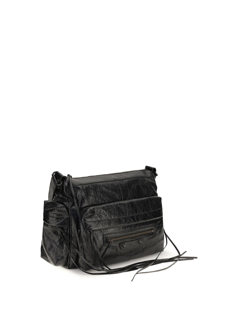 Balenciaga Le City Shoulder Bag — Black Lambskin