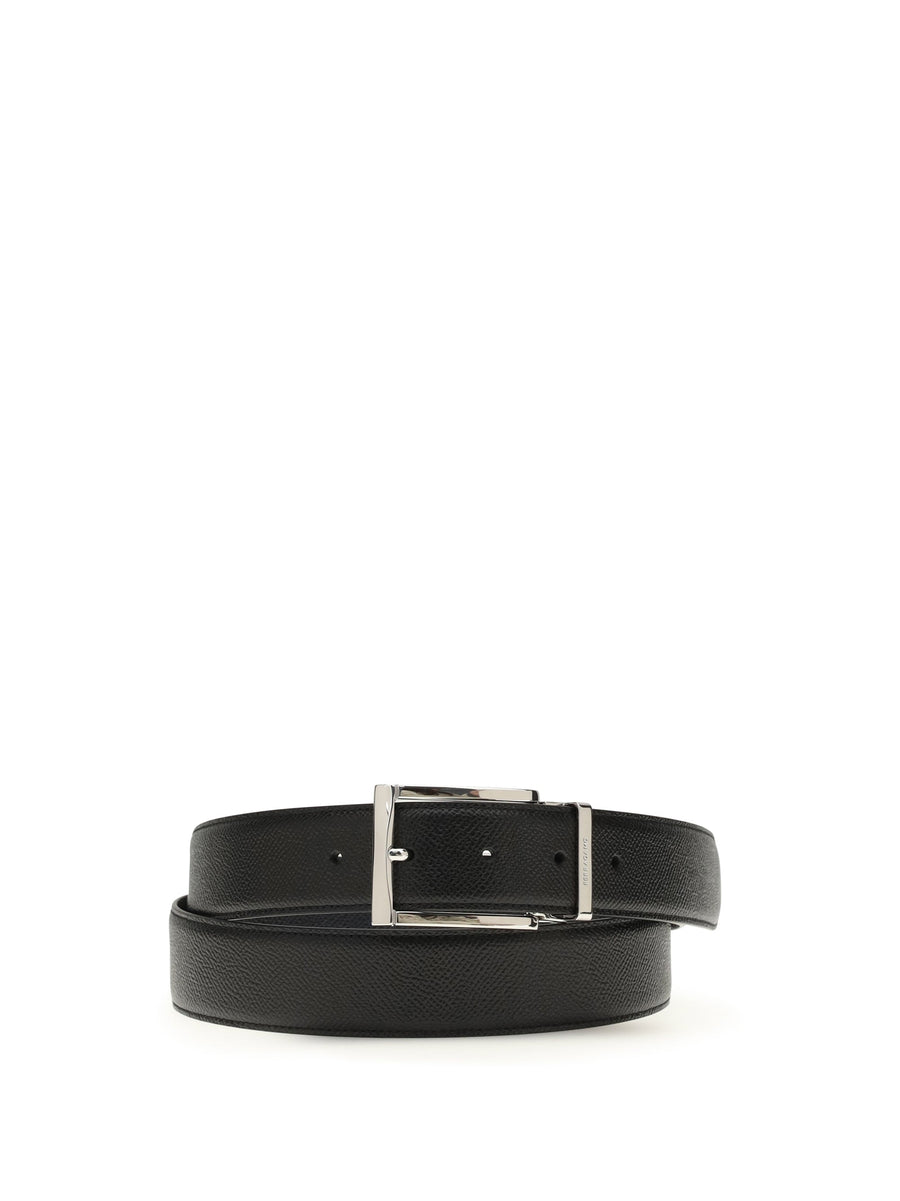 Ferragamo Reversible Calf Leather Belt — Blue Bos Taurus