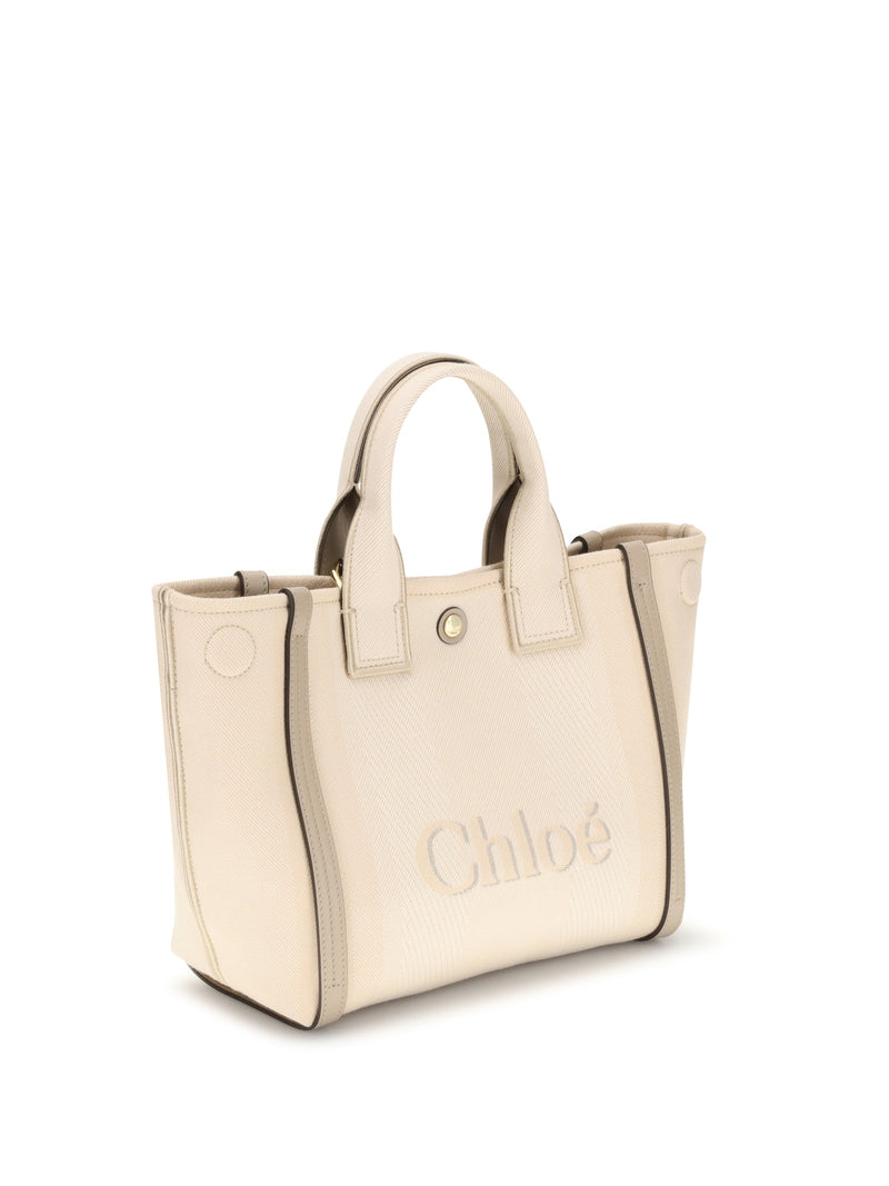 Chloé Carry Tote Bag — Beige Cotton