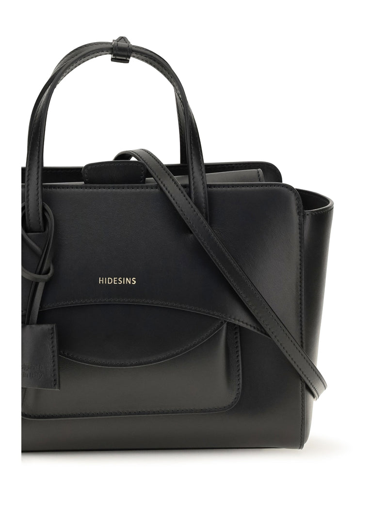 Hidesins Calf Leather Shoulder Bag — Black (bos Taurus)