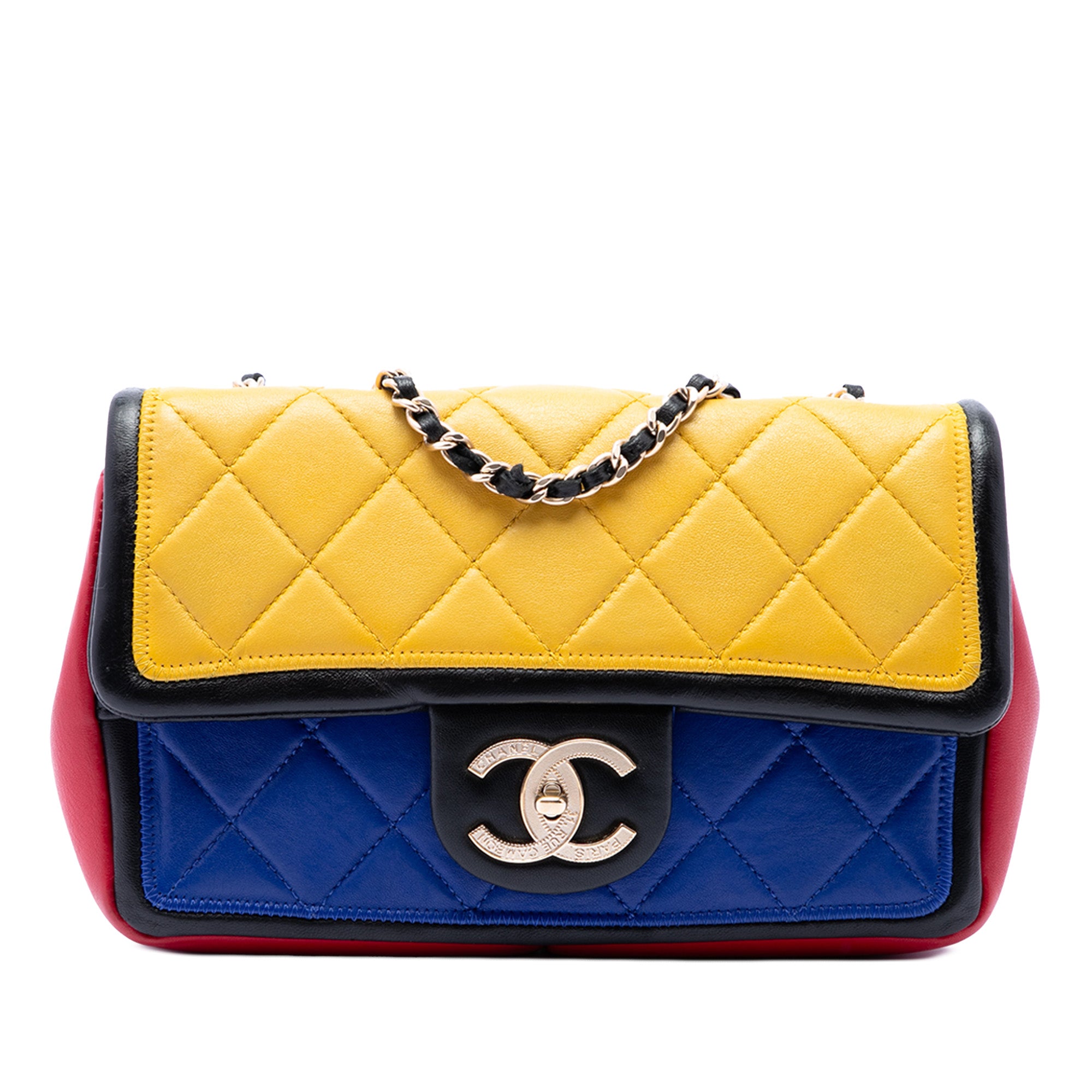Mini Tricolor Lambskin Graphic Flap - Image 1