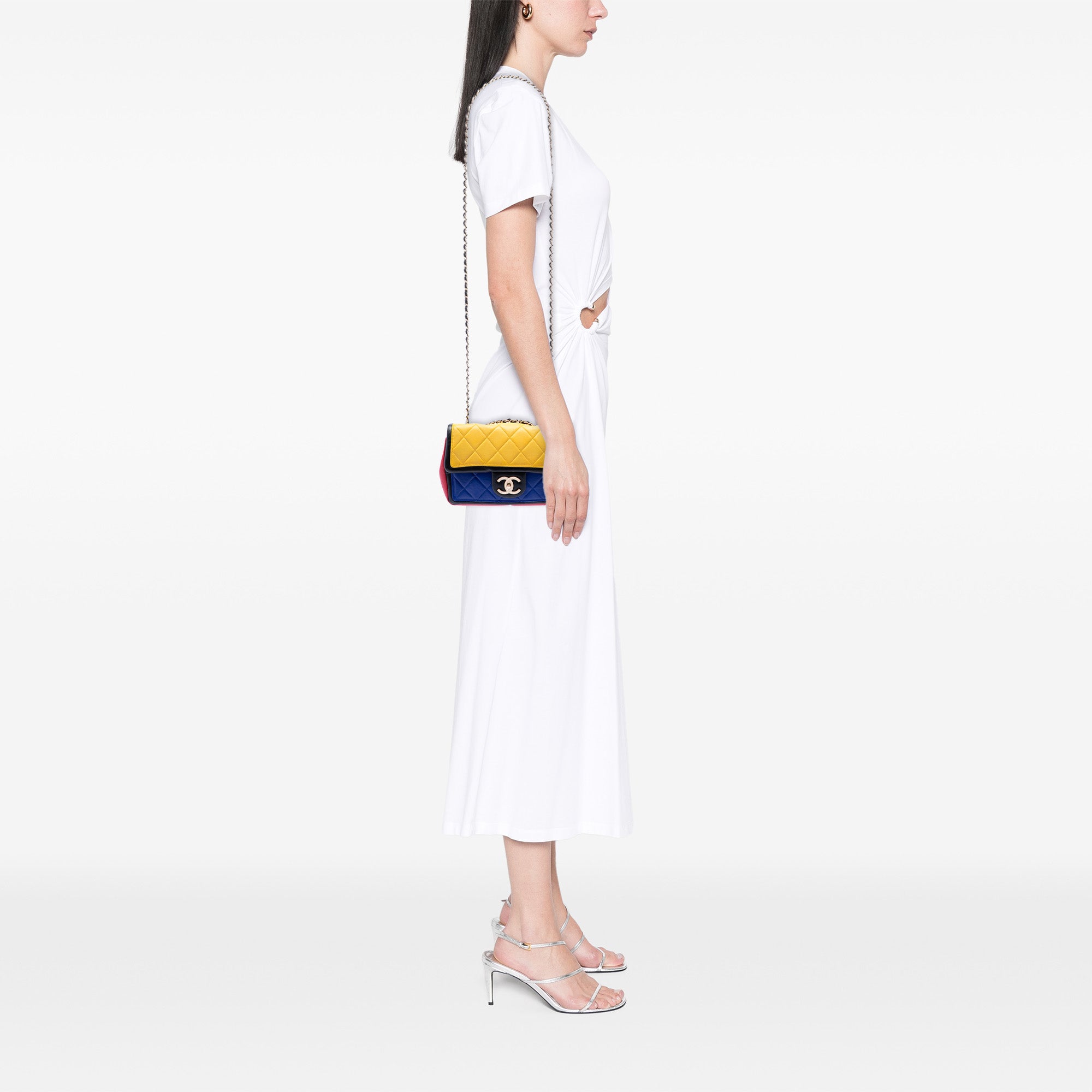 Mini Tricolor Lambskin Graphic Flap - Image 6