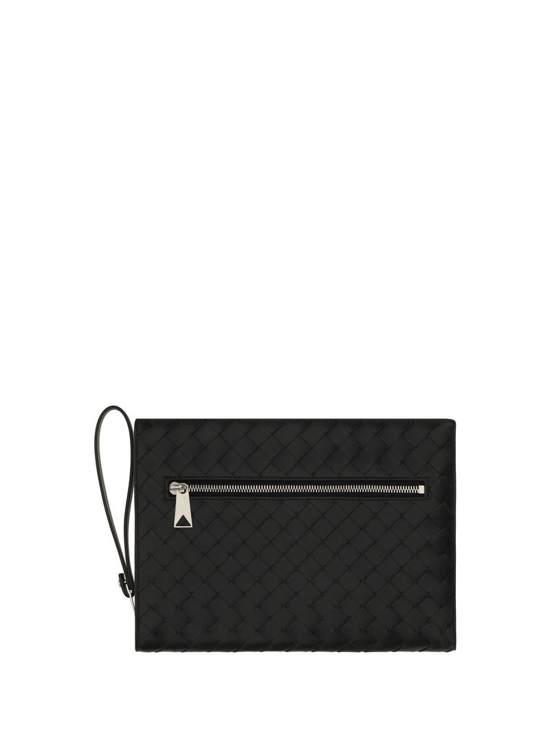 Bottega Veneta Intrecciato Weave Leather Wallet — Black