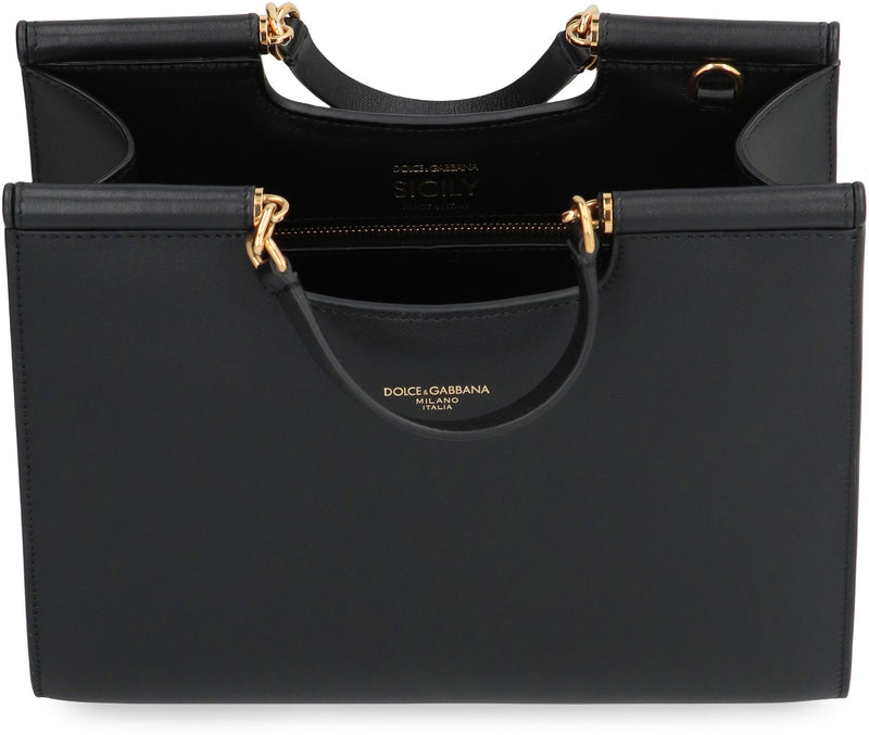 Dolce & Gabbana Sicily Tote Bag — Black Calf