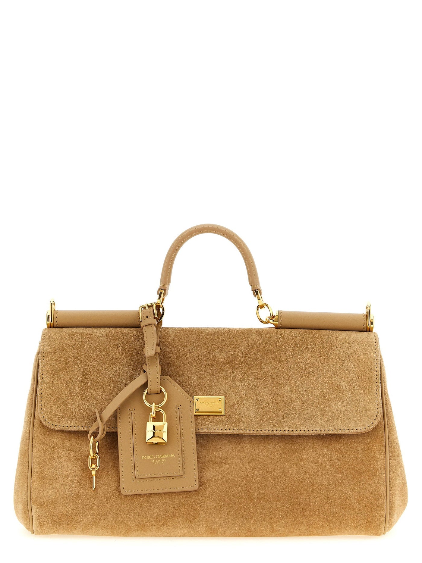 Dolce & Gabbana My Sicily Shoulder Bag — Camel Suede Body