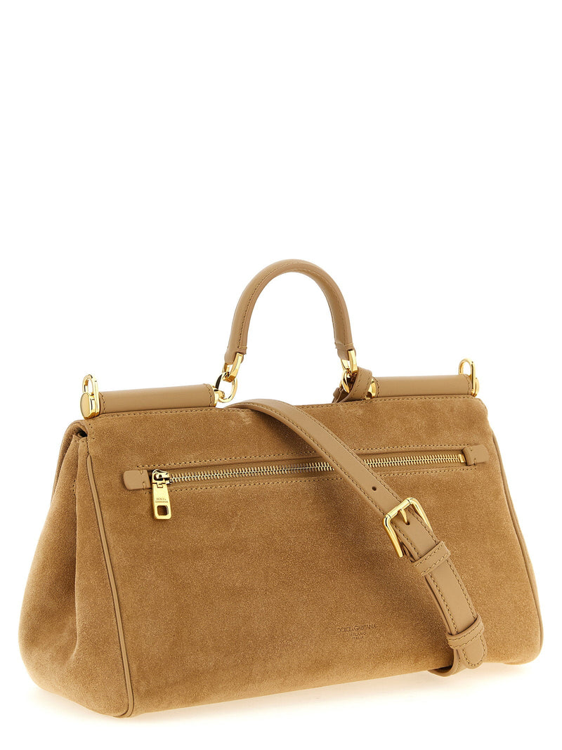 Dolce & Gabbana My Sicily Shoulder Bag — Camel Suede Body