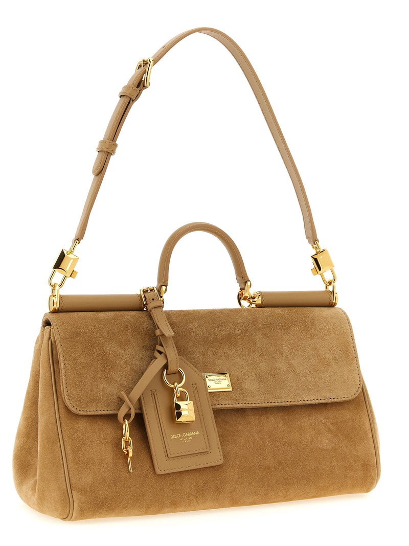 Dolce & Gabbana My Sicily Shoulder Bag — Camel Suede Body