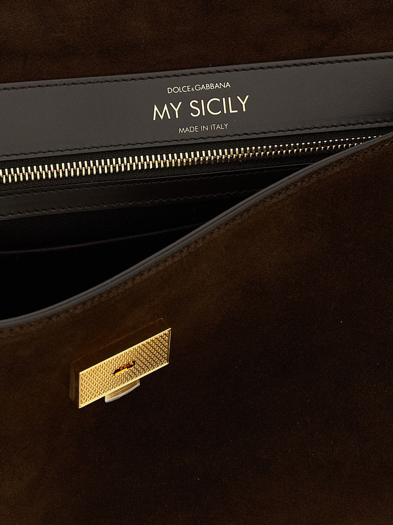 Dolce & Gabbana My Sicily Top Handle Bag — Brown