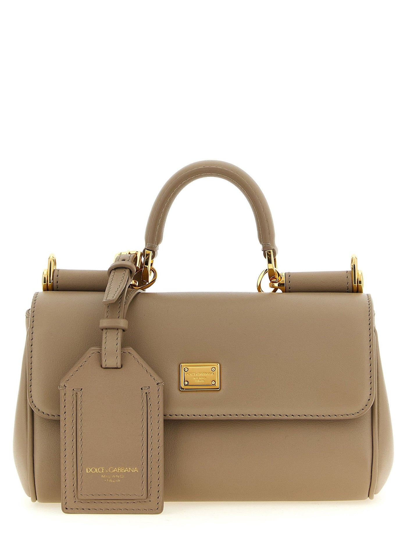 Dolce & Gabbana My Sicily Top Handle Bag — Beige Smooth Calf Leather