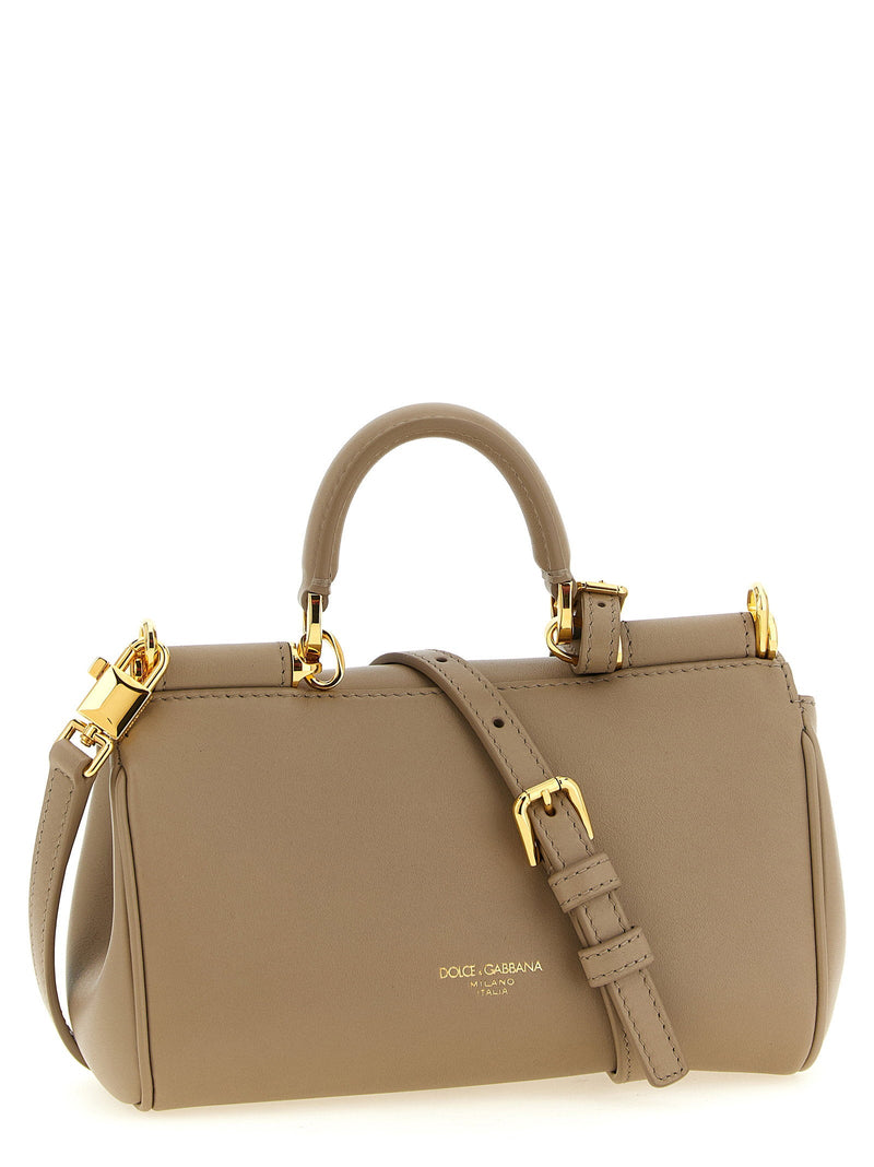 Dolce & Gabbana My Sicily Top Handle Bag — Beige Smooth Calf Leather