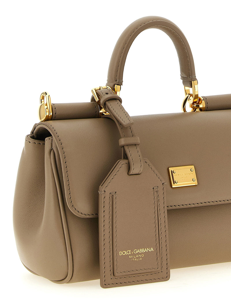 Dolce & Gabbana My Sicily Top Handle Bag — Beige Smooth Calf Leather