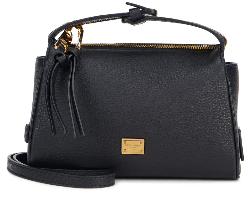 Dolce & Gabbana Vittoria Shoulder Bag — Black Leather