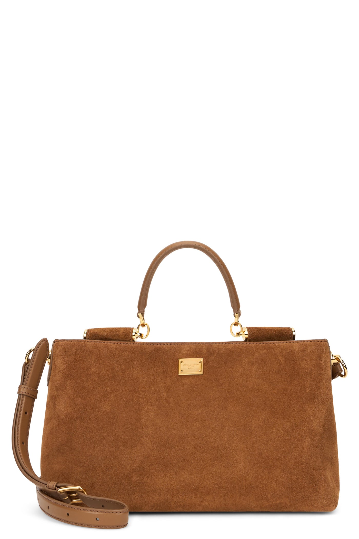 Dolce & Gabbana Bb7896 Top Handle Bag — Brown Calfskin