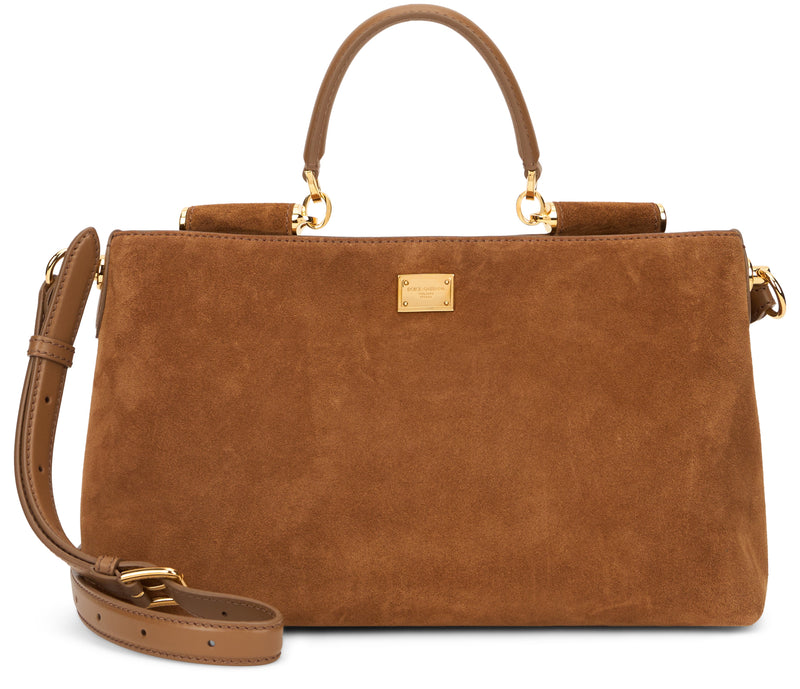 Dolce & Gabbana Bb7896 Top Handle Bag — Brown Calfskin