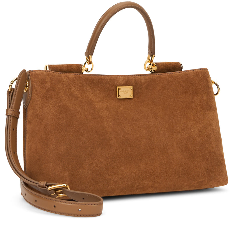 Dolce & Gabbana Bb7896 Top Handle Bag — Brown Calfskin
