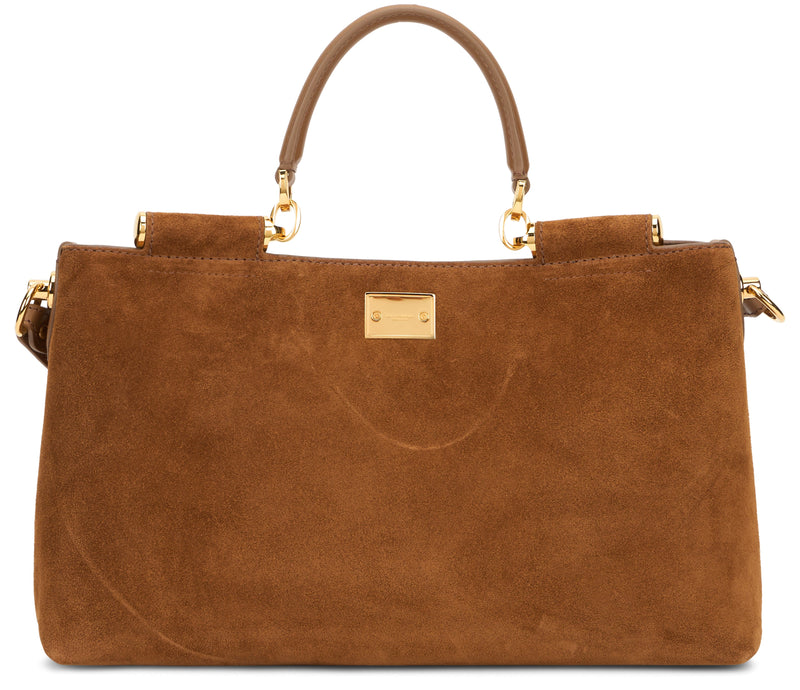 Dolce & Gabbana Bb7896 Top Handle Bag — Brown Calfskin