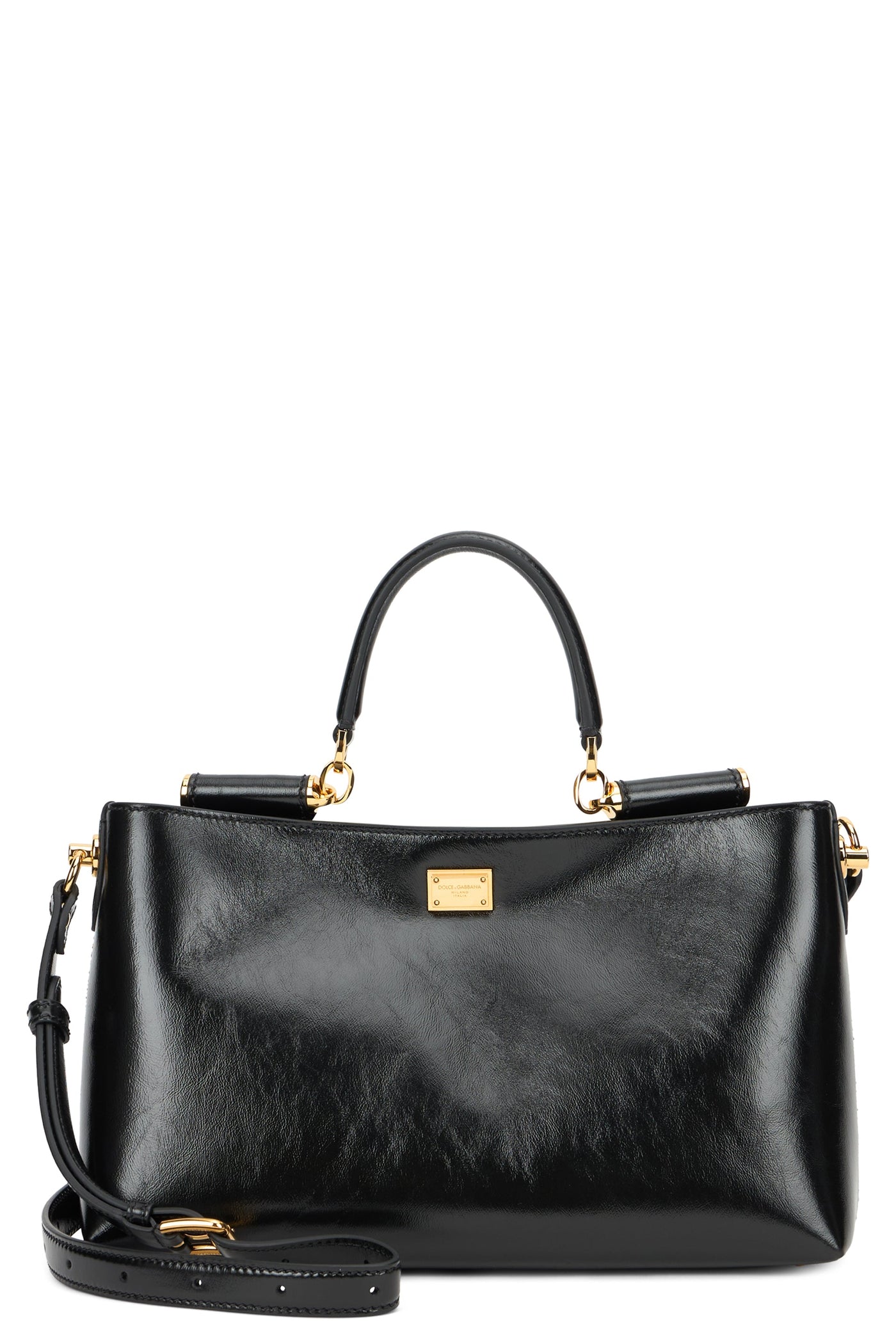 Dolce & Gabbana Calfskin Top Handle Bag — Black