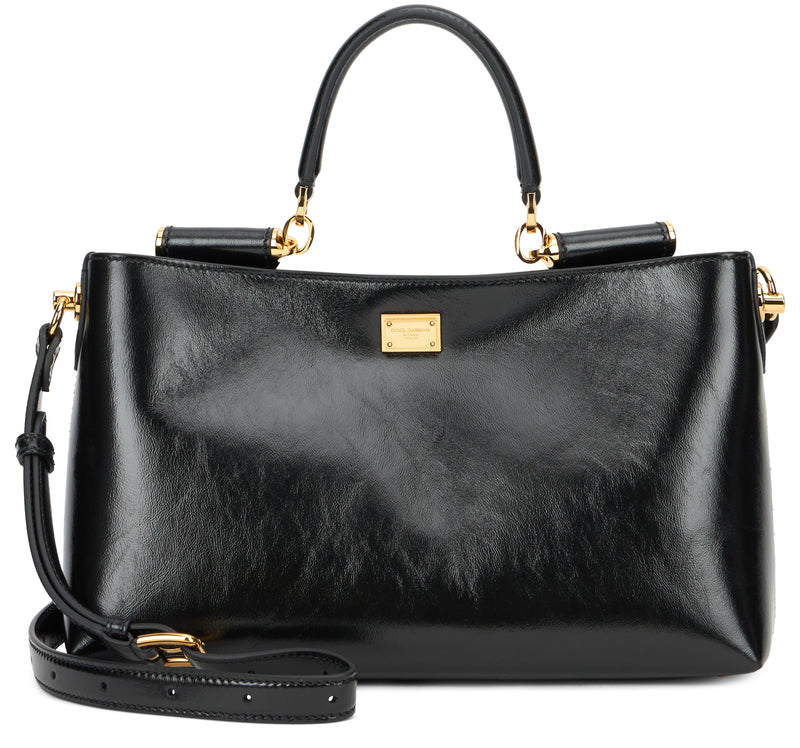 Dolce & Gabbana Calfskin Top Handle Bag — Black