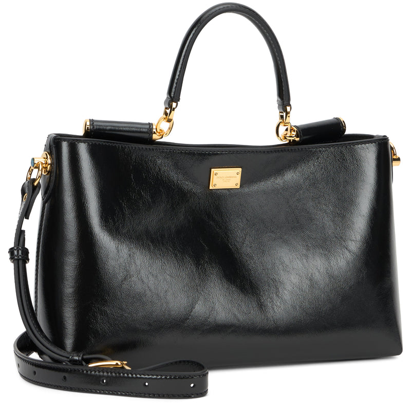 Dolce & Gabbana Calfskin Top Handle Bag — Black