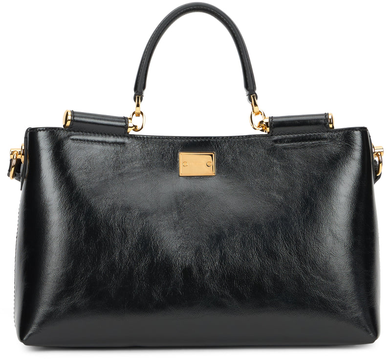 Dolce & Gabbana Calfskin Top Handle Bag — Black