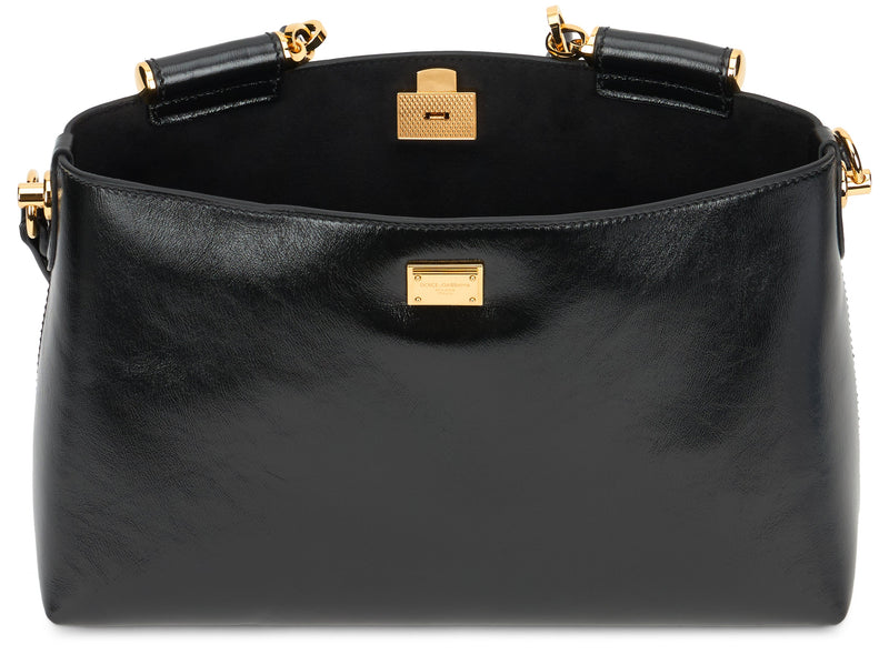Dolce & Gabbana Calfskin Top Handle Bag — Black