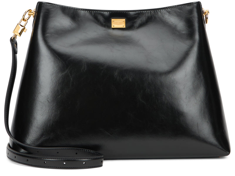 Dolce & Gabbana Smooth Calfskin Shoulder Bag — Black