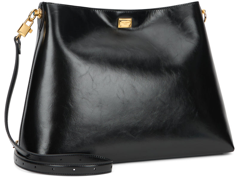 Dolce & Gabbana Smooth Calfskin Shoulder Bag — Black