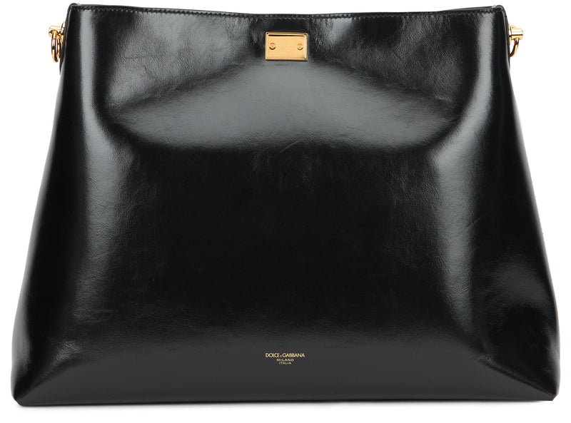 Dolce & Gabbana Smooth Calfskin Shoulder Bag — Black