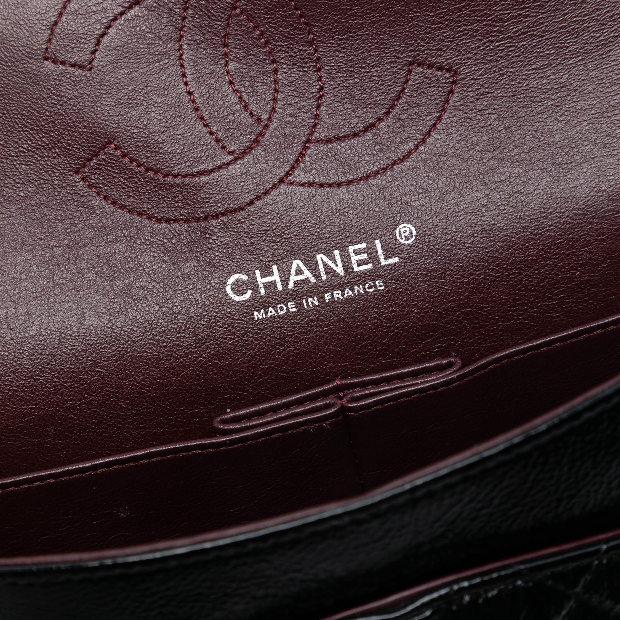Medium Classic Distressed Patent Double Flap - Image 5