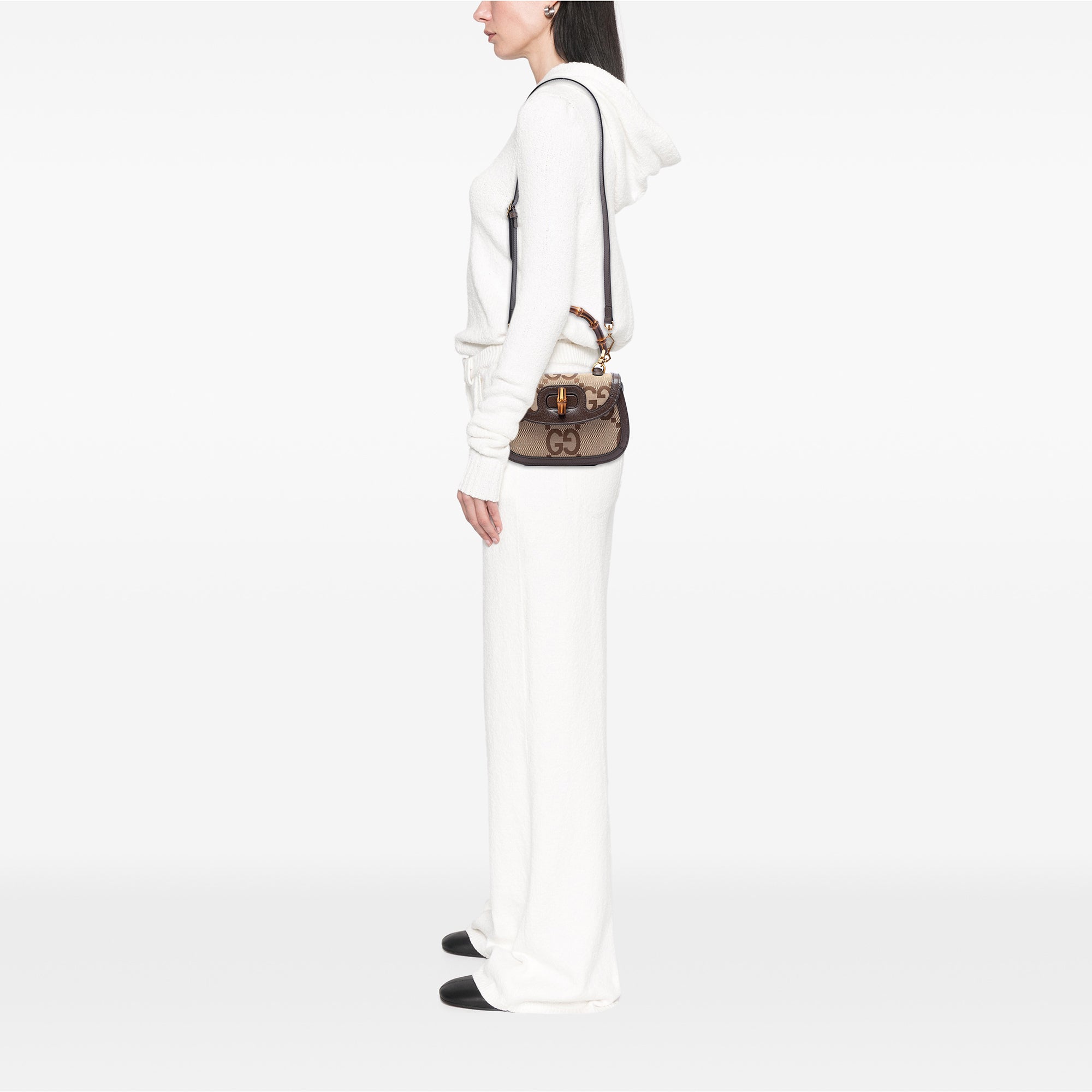 Small Jumbo GG Canvas Bamboo 1947 Top Handle Bag - Image 5
