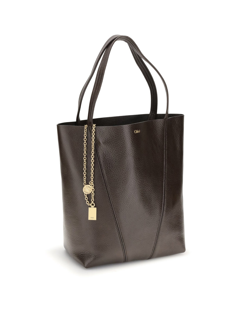 Chloé Spin Shoulder Bag — Brown Calf Leather Bos Taurus