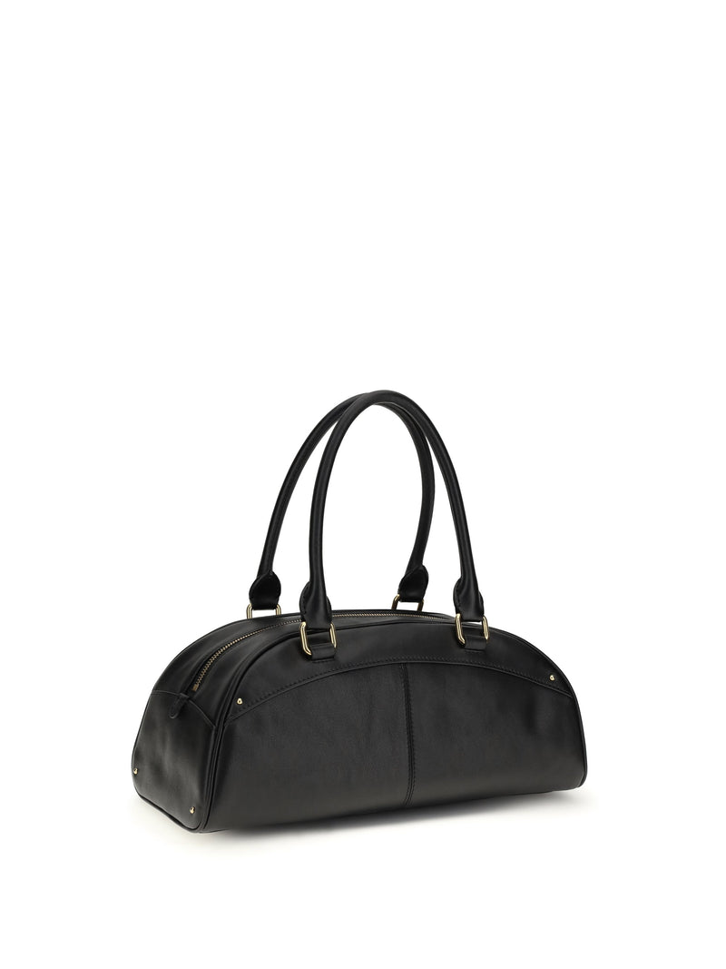 Chloé Calfskin Bowling Shoulder Bag — Black Calf Leather