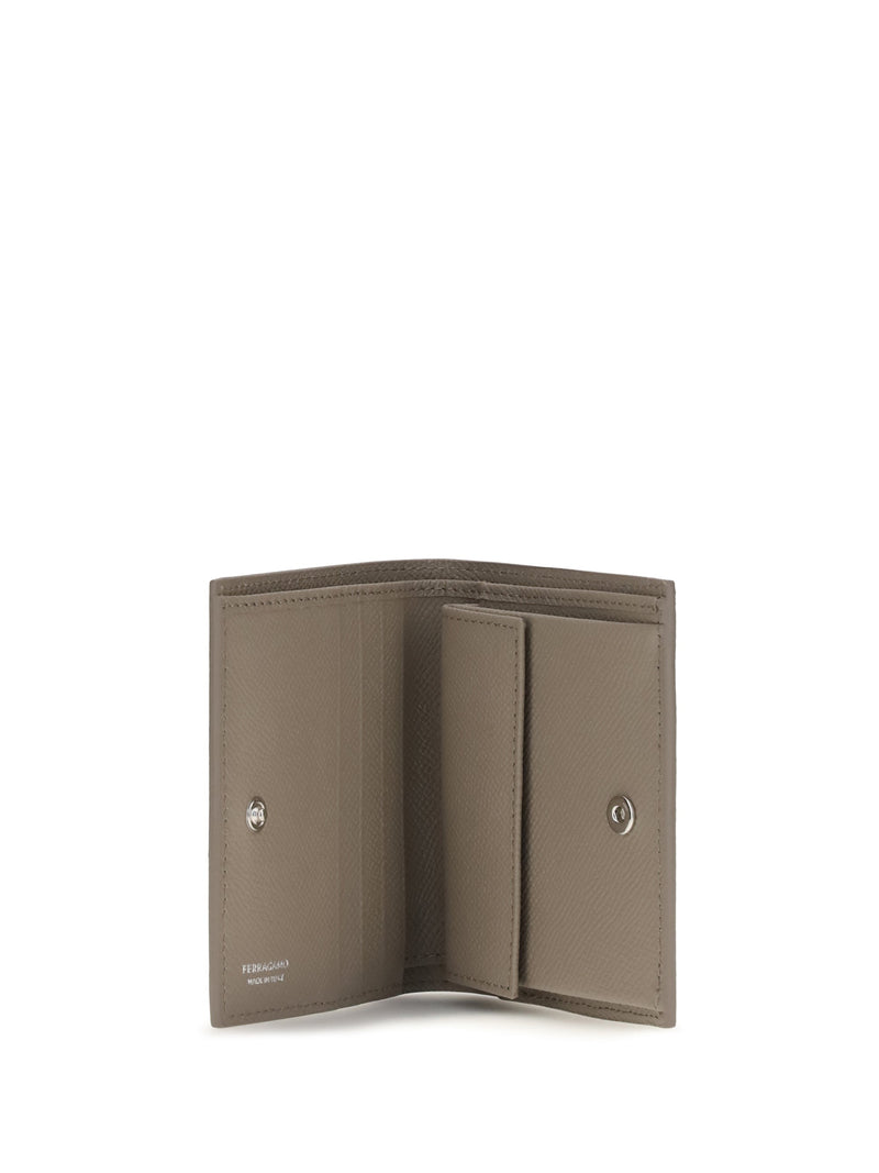 Ferragamo Gancini Wallet — Gray Calf Leather