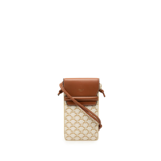 Triomphe Coated Canvas Phone Pouch Flap Crossbody - Image 1