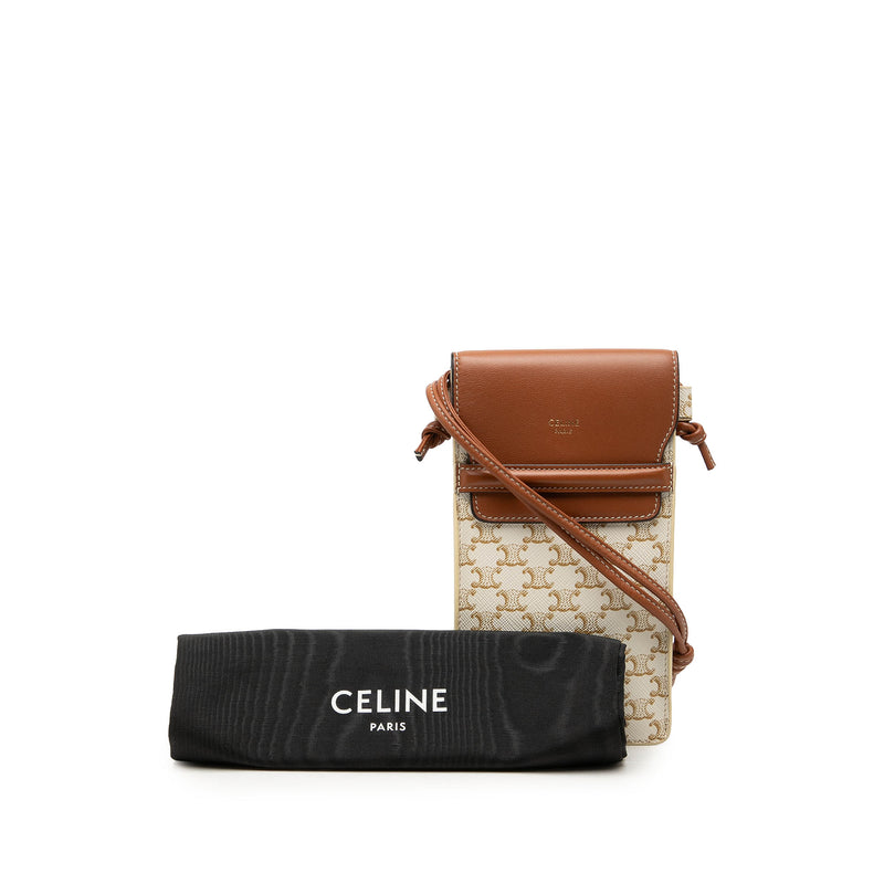Triomphe Coated Canvas Phone Pouch Flap Crossbody - Image 8