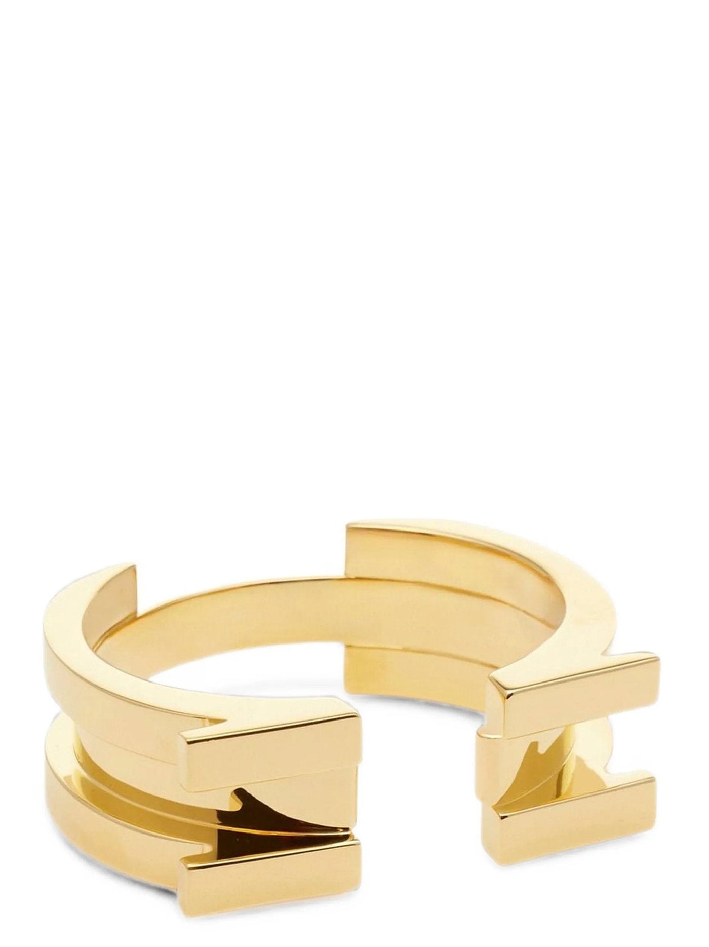 Elisabetta Franchi Logo Cuff Bracelet — Gold Bracelets