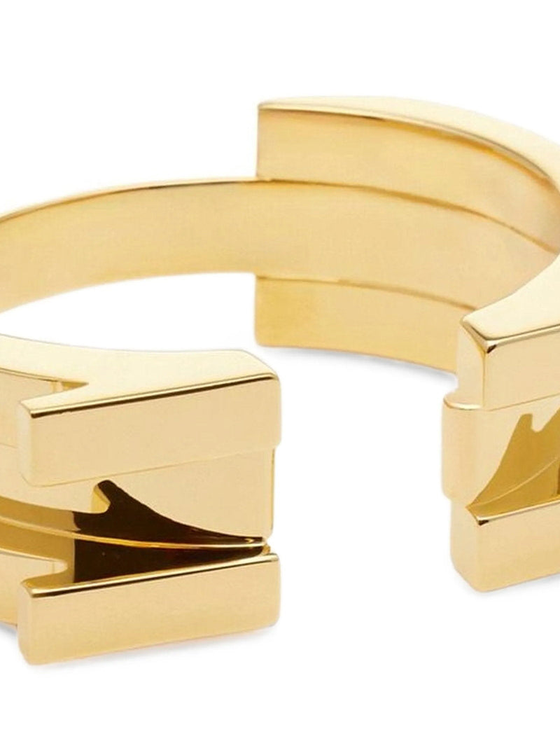 Elisabetta Franchi Logo Cuff Bracelet — Gold Bracelets