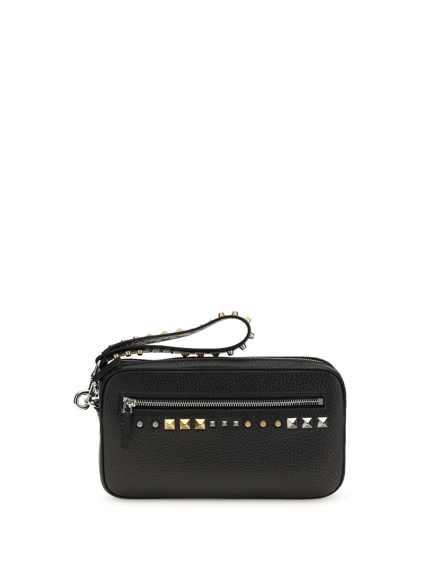 Valentino Garavani Rockstud Wallet — Black Calf Leather Bos Taurus