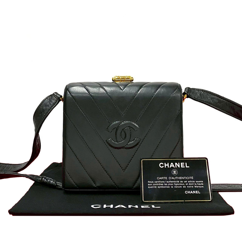 CC Chevron Lambskin Box Crossbody - Image 21