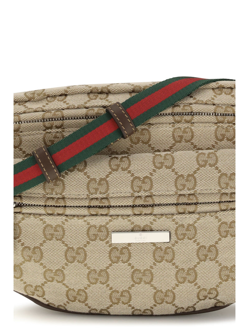 Gucci Tag Shoulder Bag — Beige Fabric