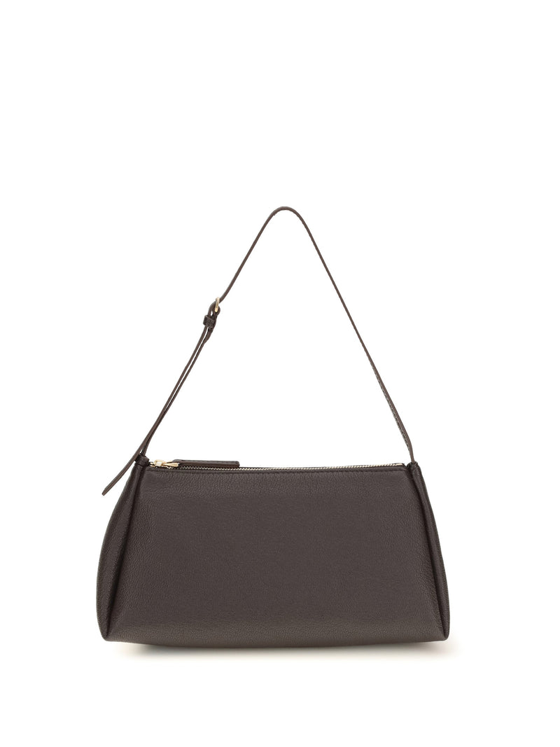 Calvin Klein Aurelis Shoulder Bag — Black Calf Leather