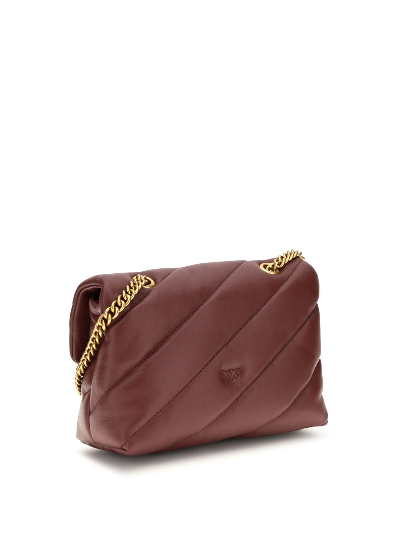 Pinko Love Shoulder Bag — Brown Calf Leather Bos Taurus