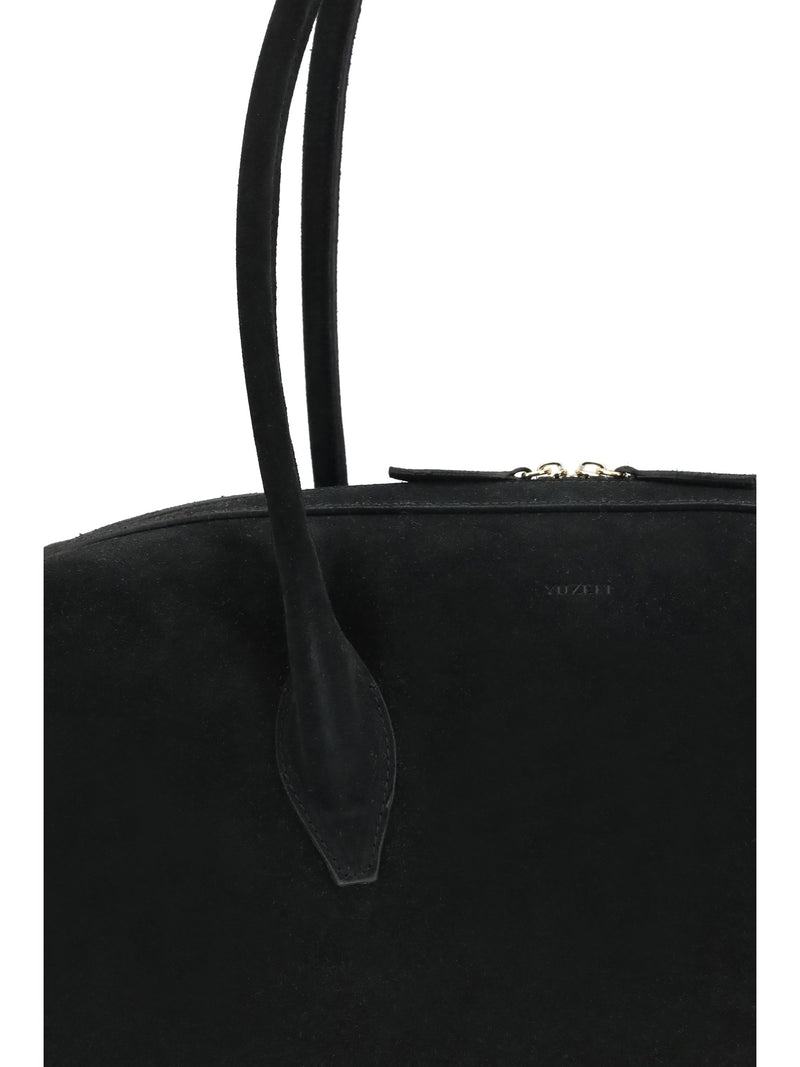 Yuzefi Brioche Shoulder Bag — Black Calf Leather
