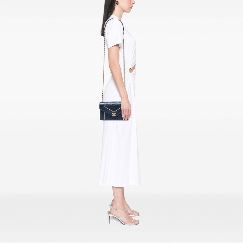 Small Reversed Chevron Lambskin Flap - Image 5