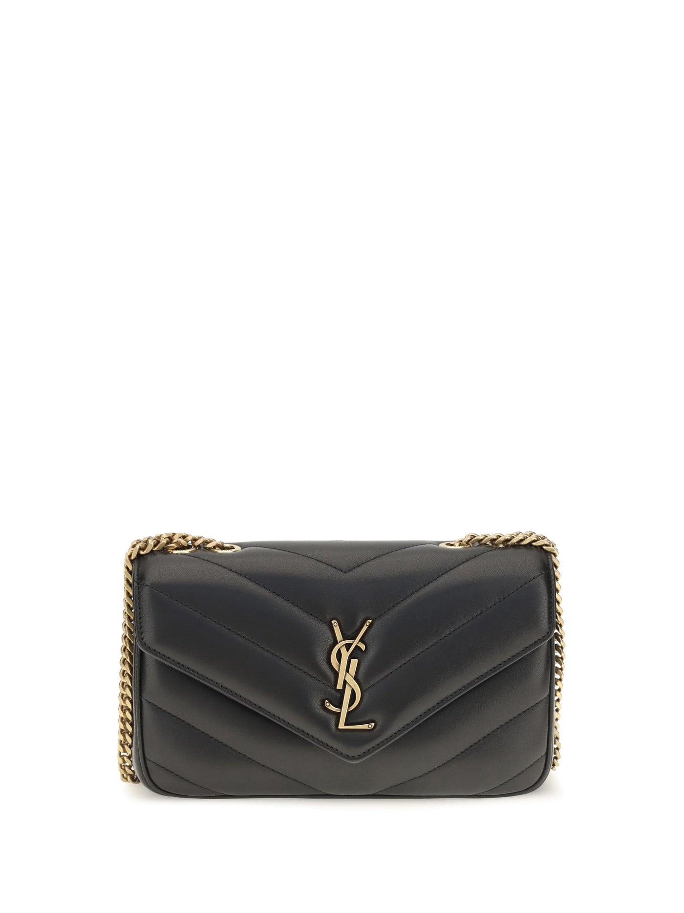 Saint Laurent Loulou Crossbody Bag — Black Lamb Ovis Aries