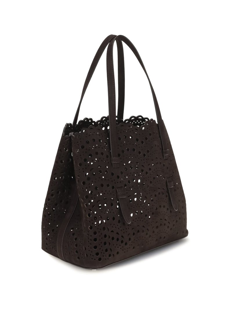 Alaïa Mina Shoulder Bag — Brown Calf Leather