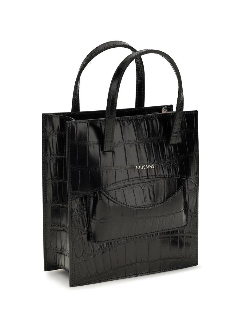 Hidesins Pocket Shoulder Bag — Black Calf Leather Bos Taurus