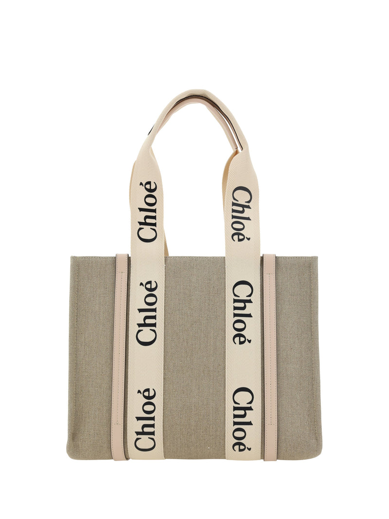 Chloé Woody Shoulder Bag — Pink Linen