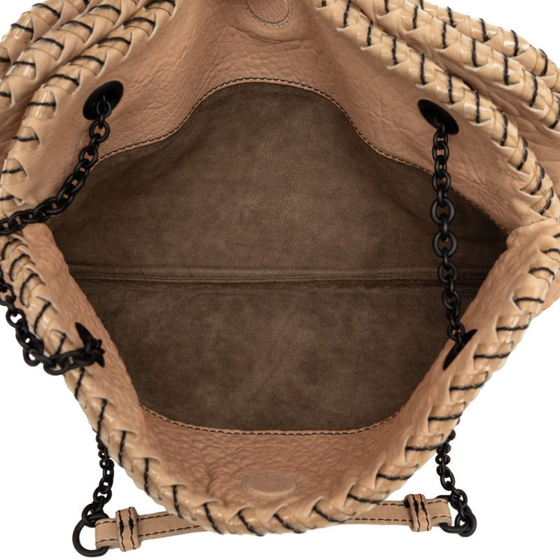 Textured Leather Whipstitch Duo Shoulder Bag - Image 4