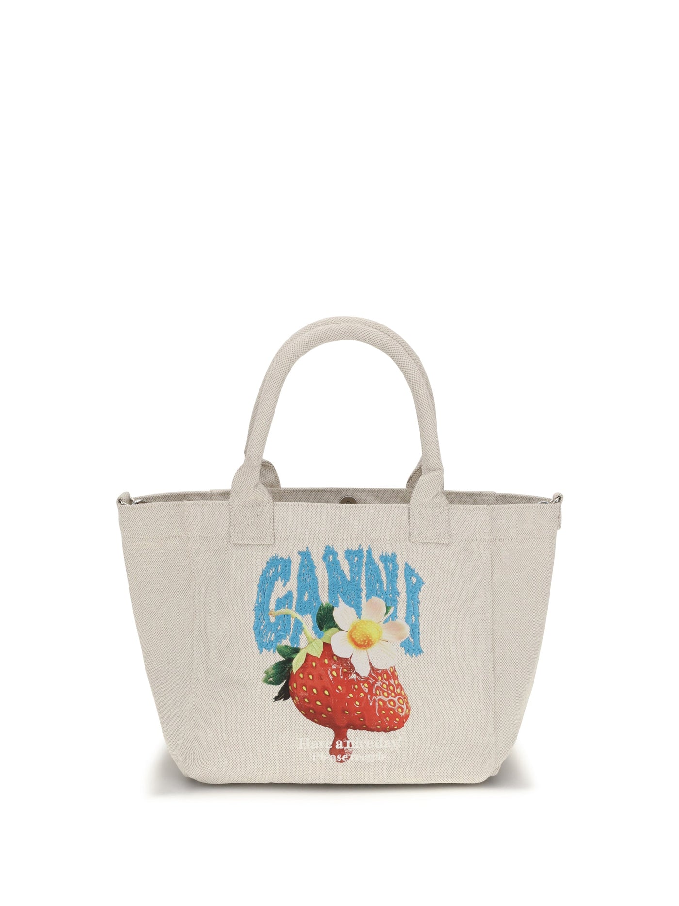 Ganni Easy Shoulder Bag — Beige Polyester